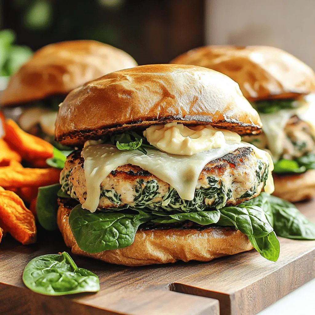 White Cheddar Spinach Chicken Burgers Flavor Boost