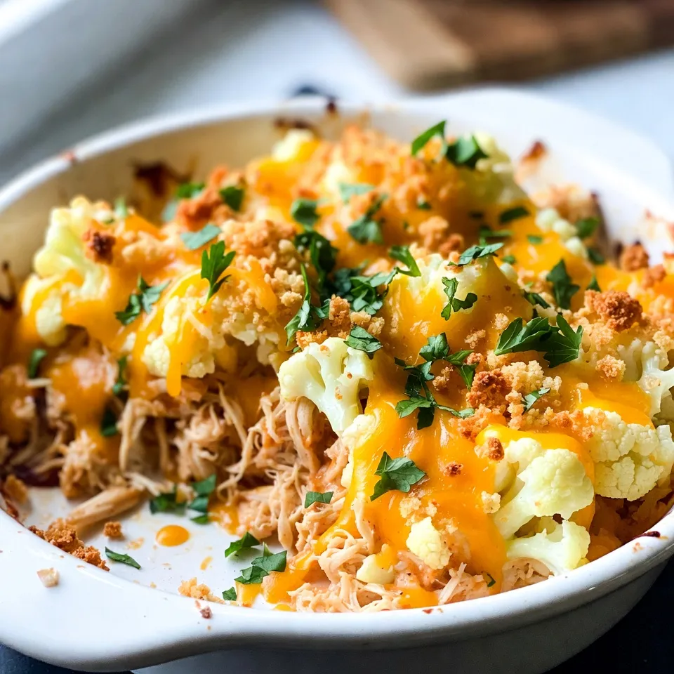 Buffalo Chicken Cauliflower Casserole Flavor Boost