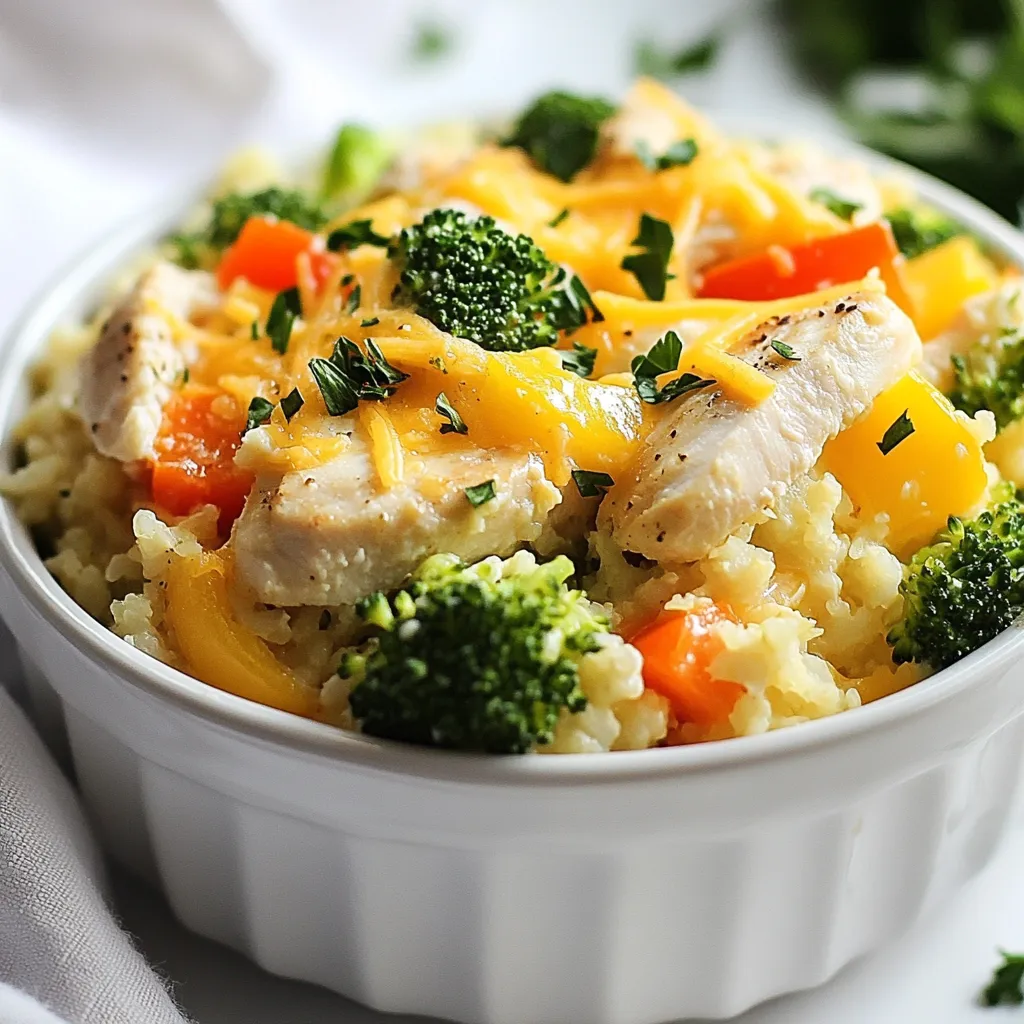 Healthy Chicken Cauliflower Rice Casserole Delight