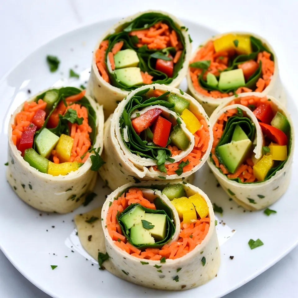 Rainbow Veggie Pinwheel Wraps Easy and Colorful Snack