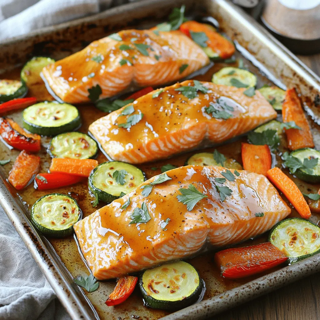 Sheet Pan Maple Glazed Salmon Veggies Delight
