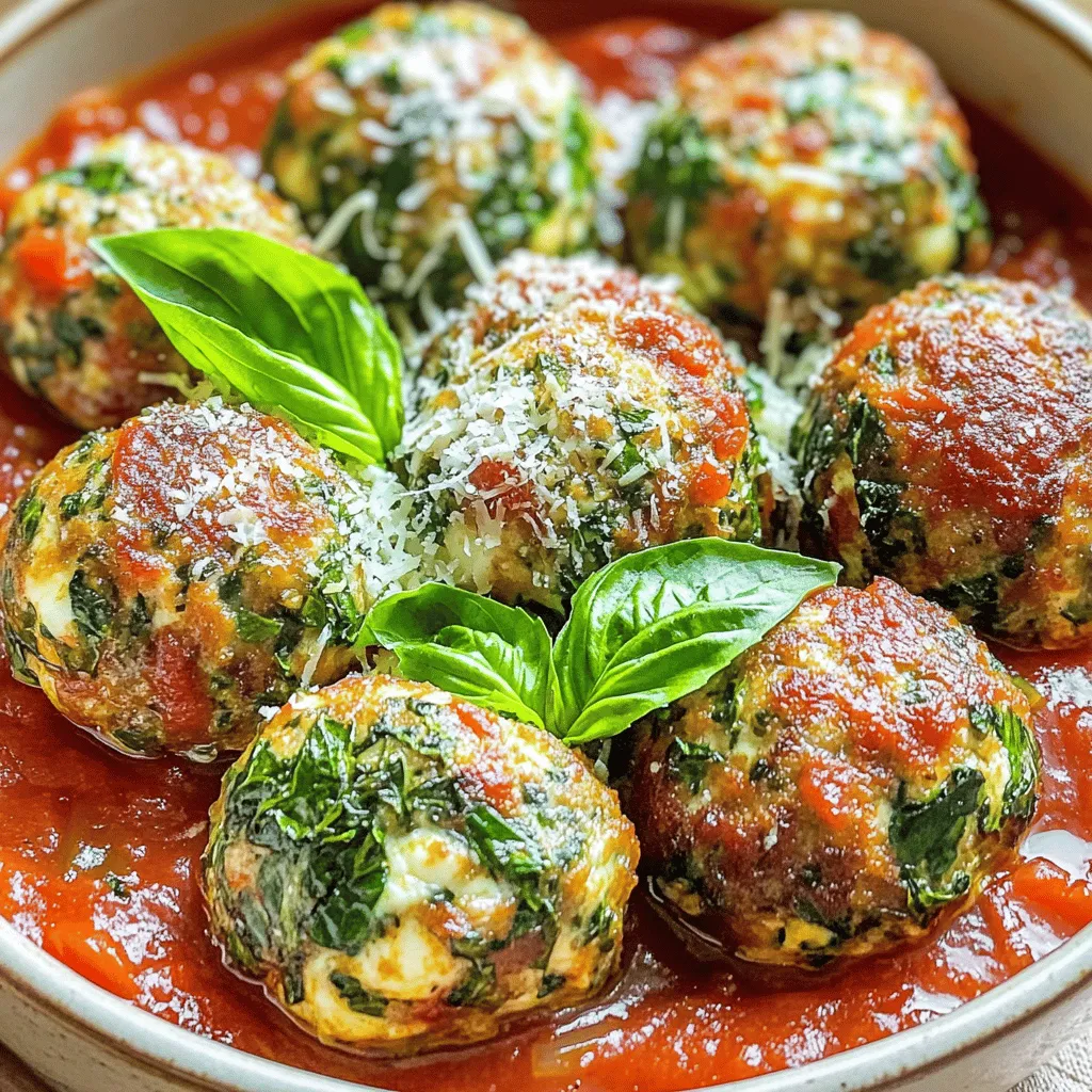 Spinach Garlic Mozzarella Meatballs Tasty and Simple