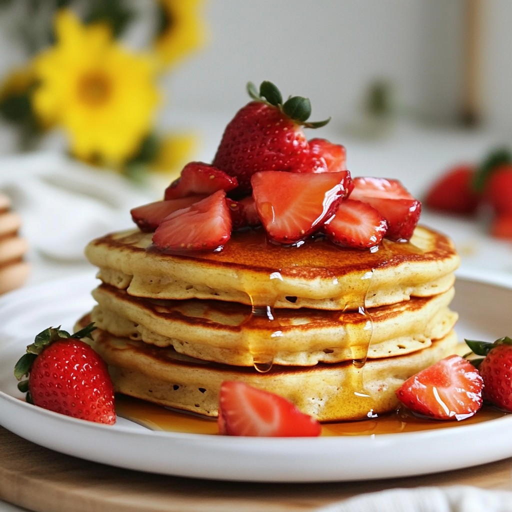Strawberry Banana Protein Pancakes Easy and Healthy Recipe