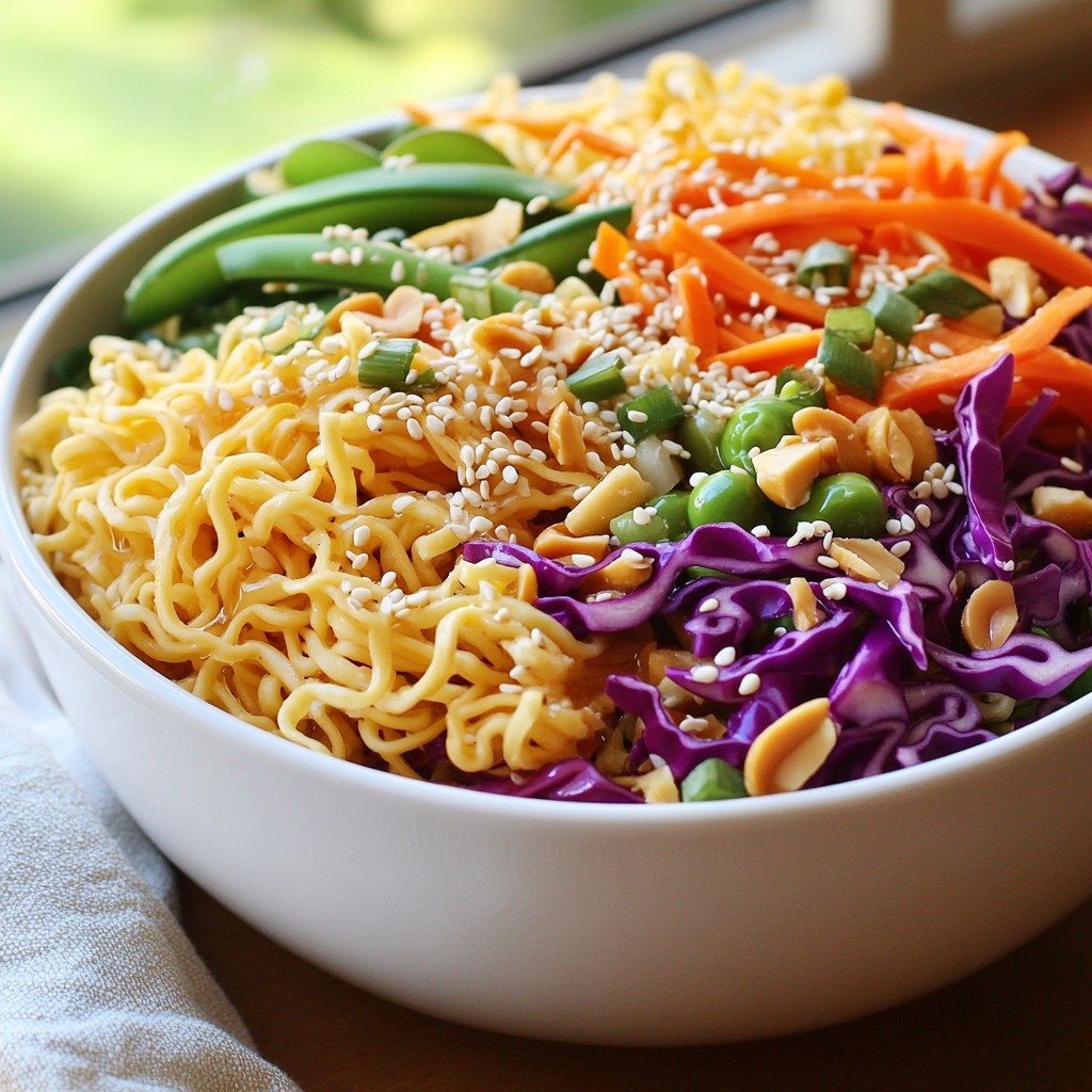 Crunchy Asian Ramen Noodle Salad Fresh and Tasty Dish
