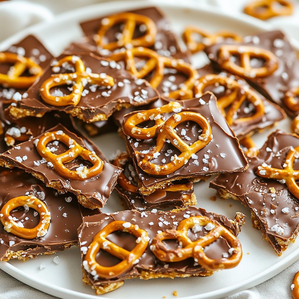 Chocolate Peanut Butter Pretzel Bark Easy Treat Recipe