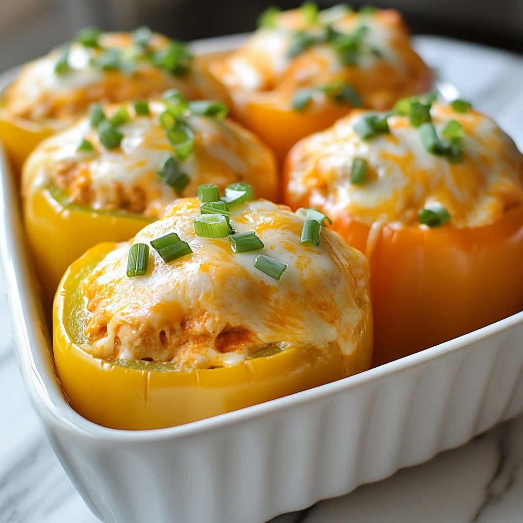 Buffalo Chicken Stuffed Peppers Flavorful Easy Recipe