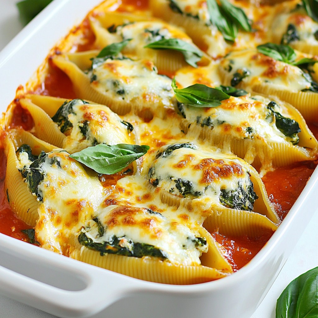 Cheesy Spinach Stuffed Shells Flavorful Family Delight