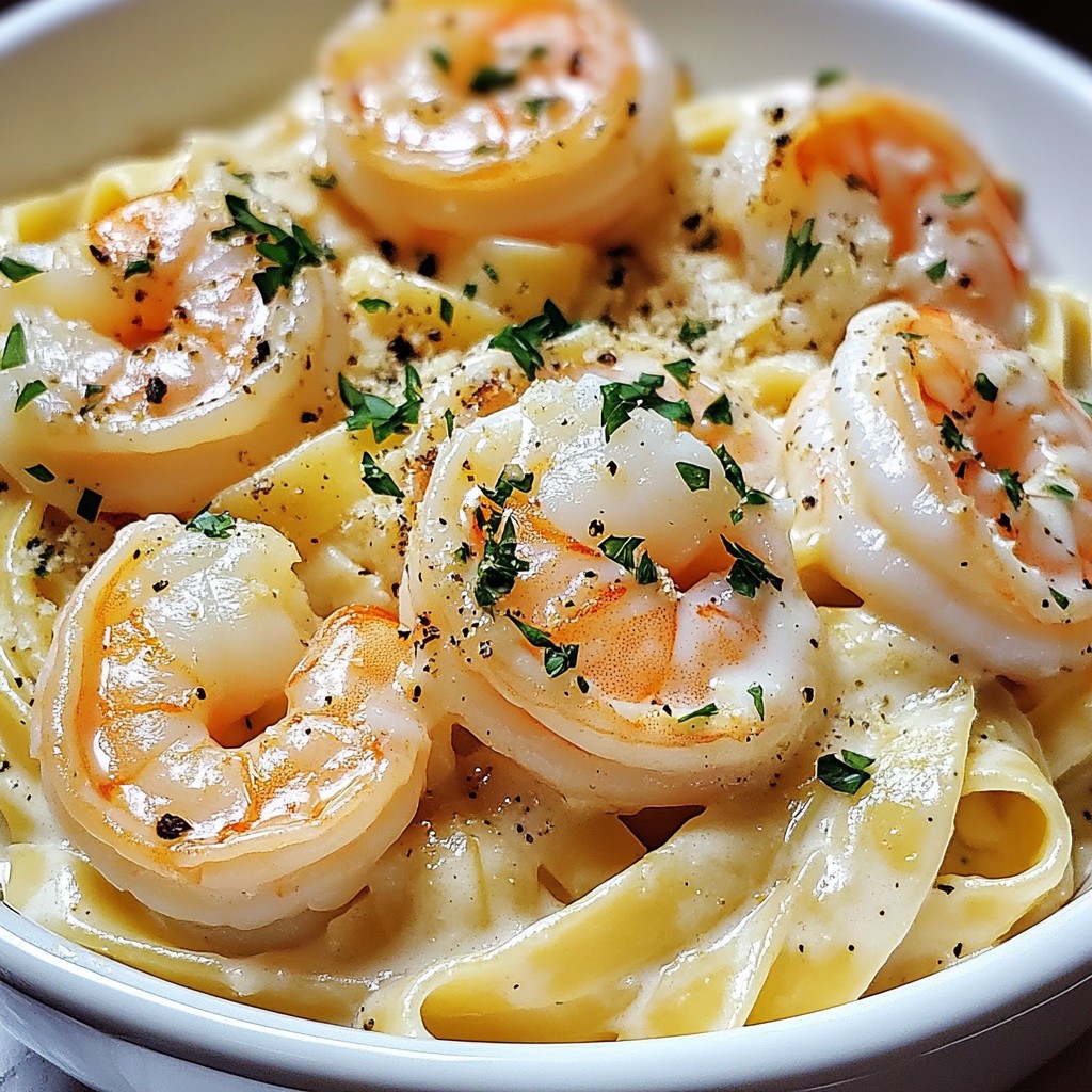 Garlic Shrimp Alfredo Creamy and Simple Delight