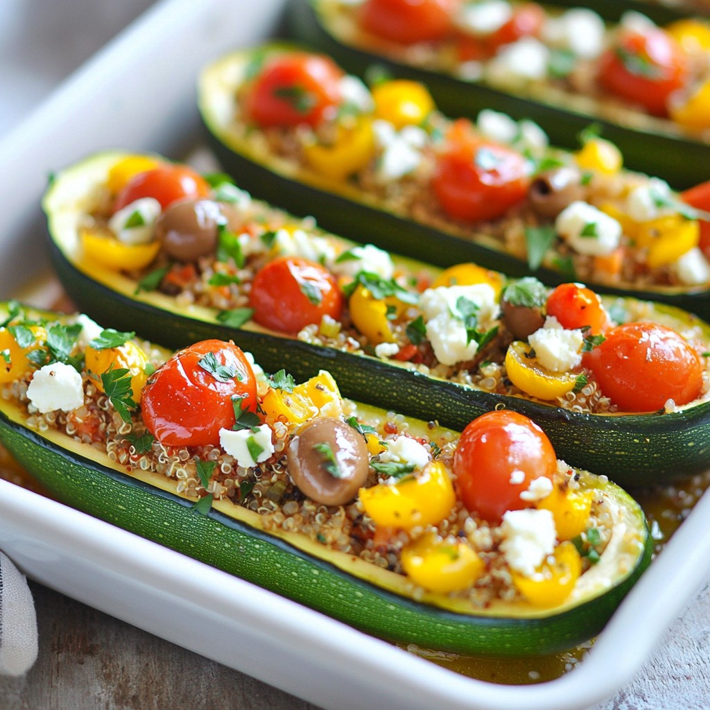 Mediterranean Stuffed Zucchini Boats Flavorful Delight
