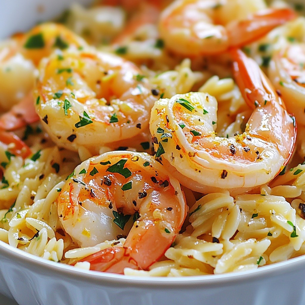 Lemon Garlic Orzo with Shrimp Flavors You’ll Love