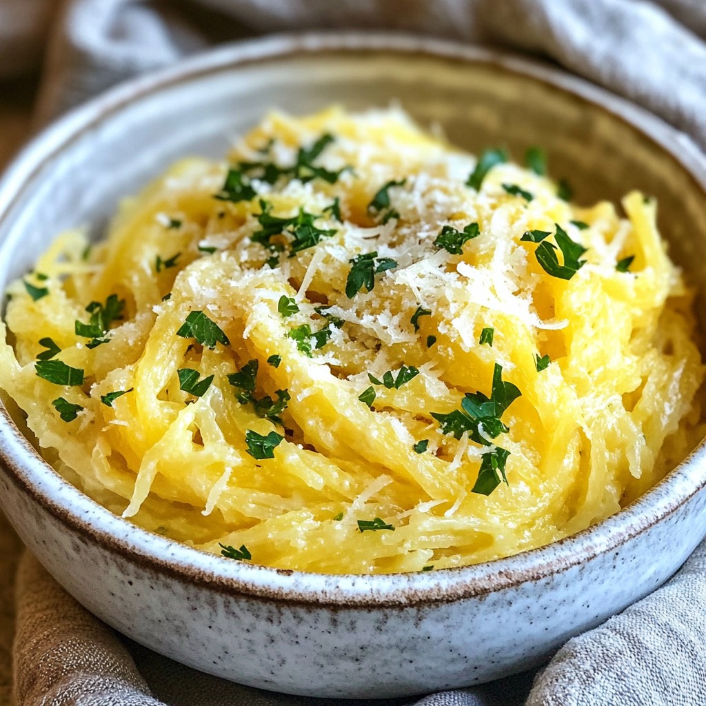 Spaghetti Squash Alfredo Creamy and Flavorful Dish