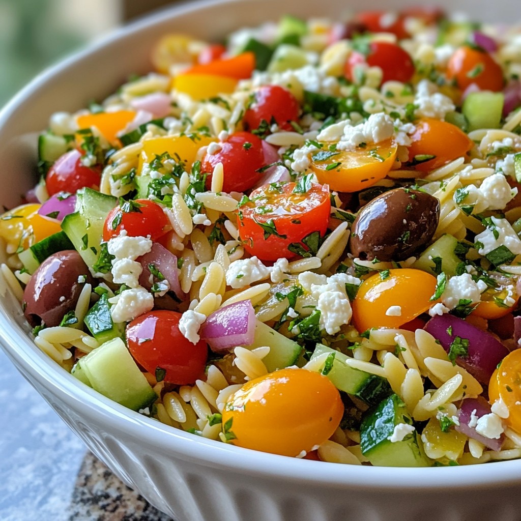 Greek Orzo Pasta Salad Fresh and Flavorful Delight