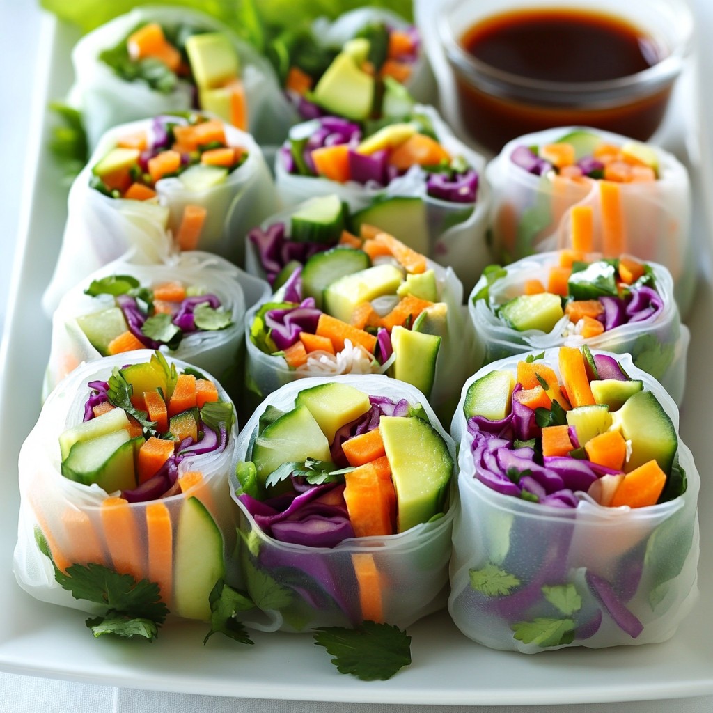 Rainbow Veggie Spring Rolls Fresh and Flavorful Snack