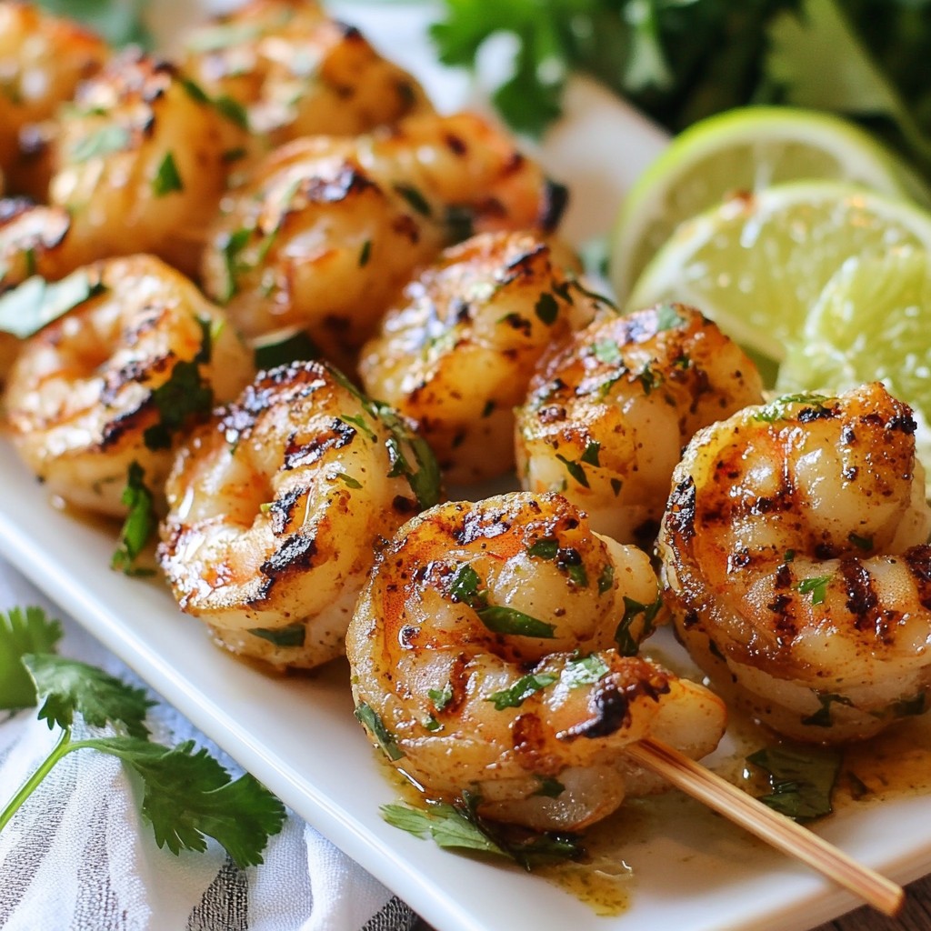 Cilantro Lime Grilled Shrimp Skewers Savory Delight