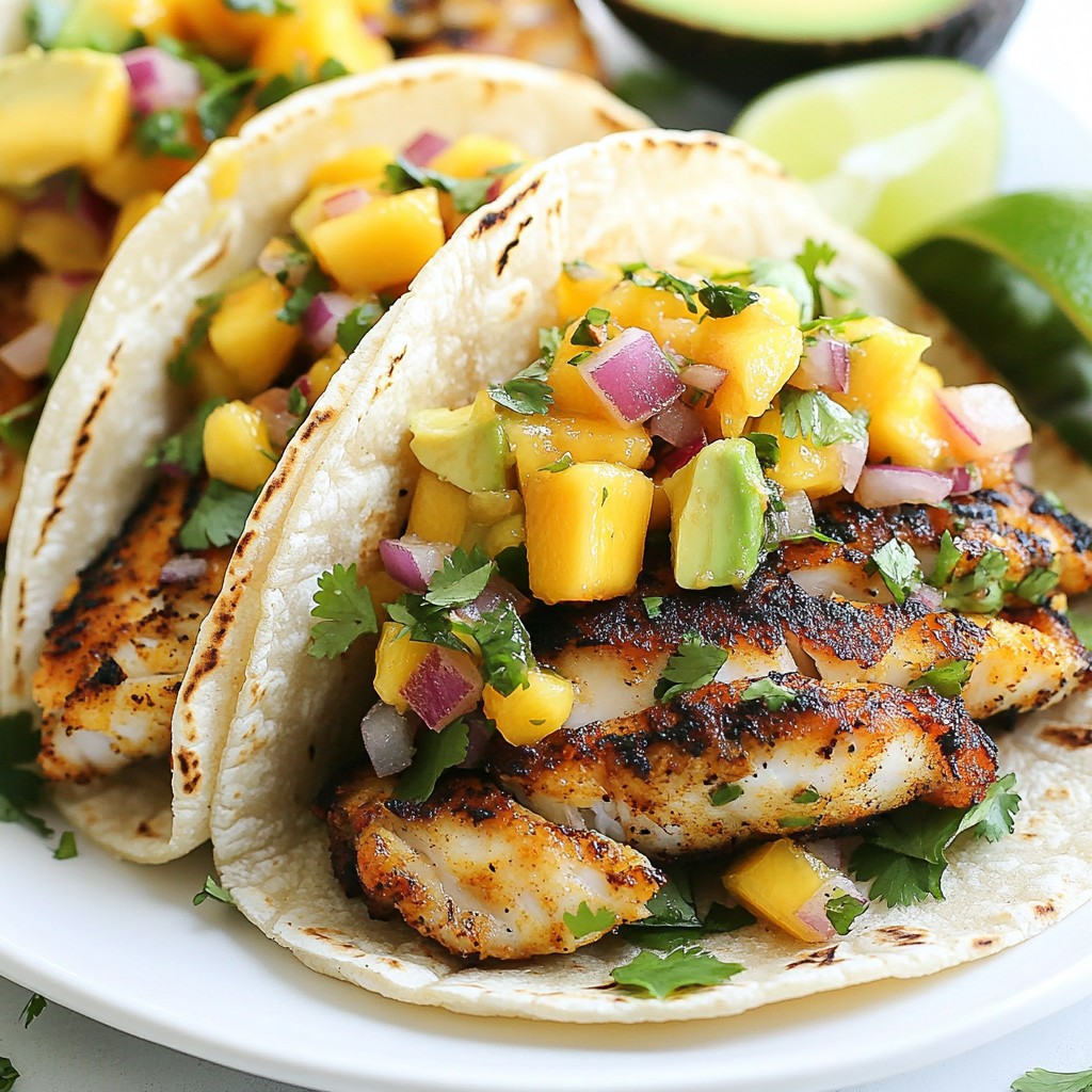Blackened Fish Tacos with Mango Salsa Delight