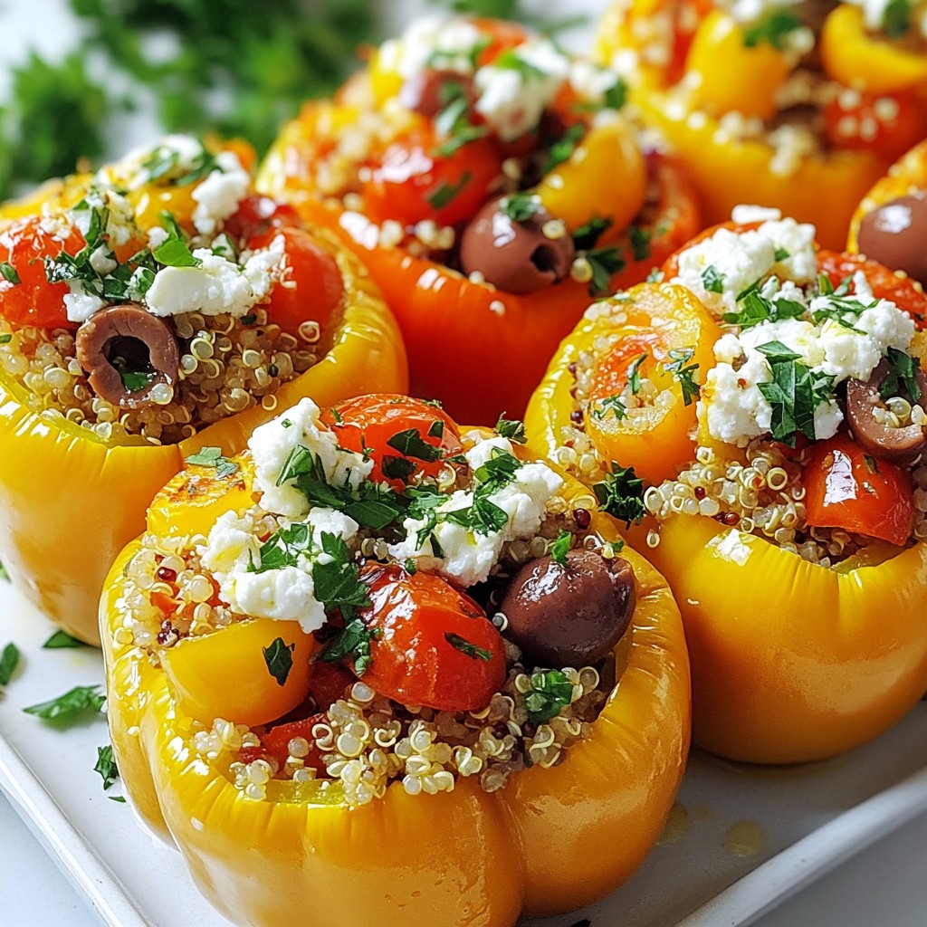 Greek Stuffed Bell Peppers Delightfully Savory Meal