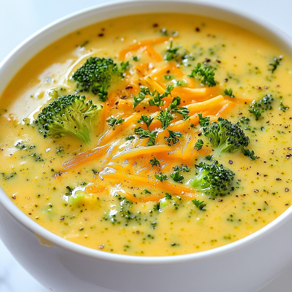 Broccoli Cheddar Soup Warm and Comforting Recipe