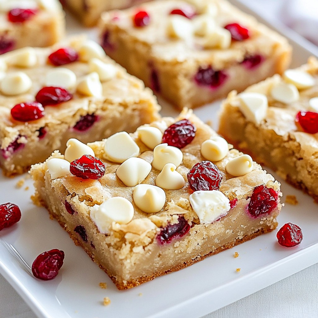 White Chocolate Cranberry Blondies Delightful and Easy