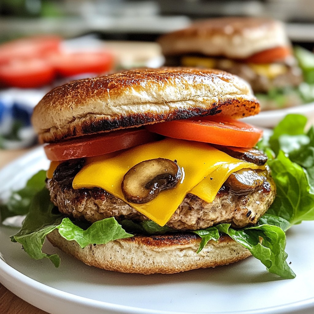 Mouthwatering Mushroom Swiss Turkey Burgers Recipe