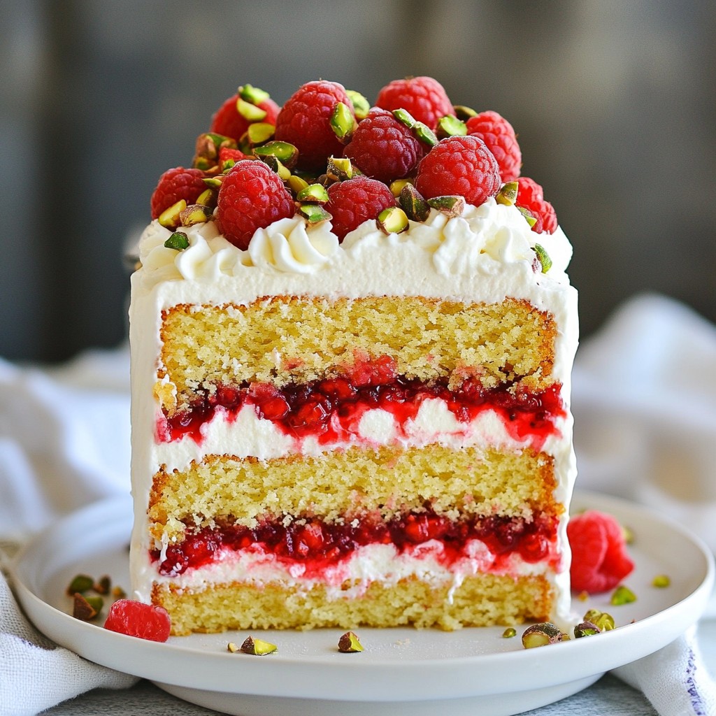 Pistachio Raspberry Layer Cake Delightful and Easy Treat