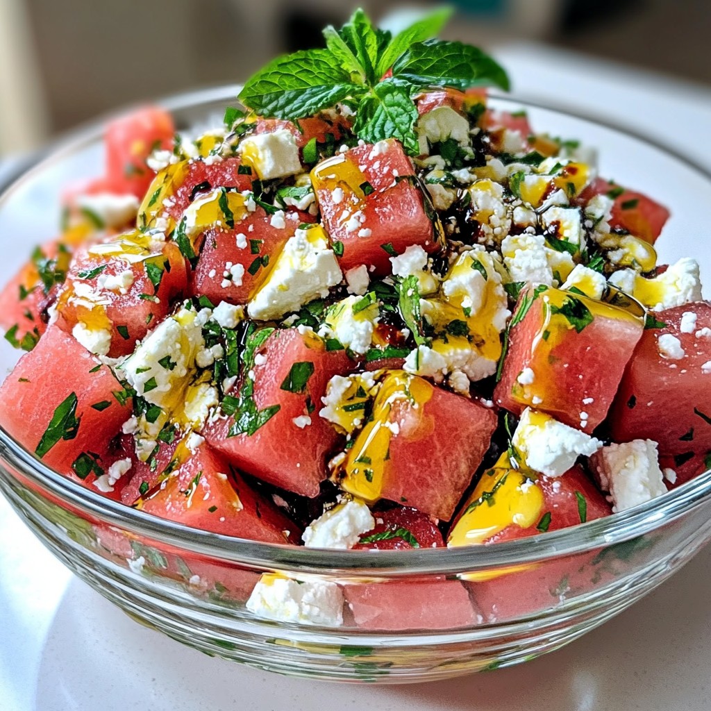Refreshing Watermelon Feta Mint Salad Delight Recipe