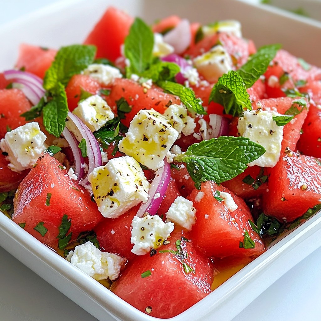 Watermelon Feta Mint Salad Refreshing Summer Dish