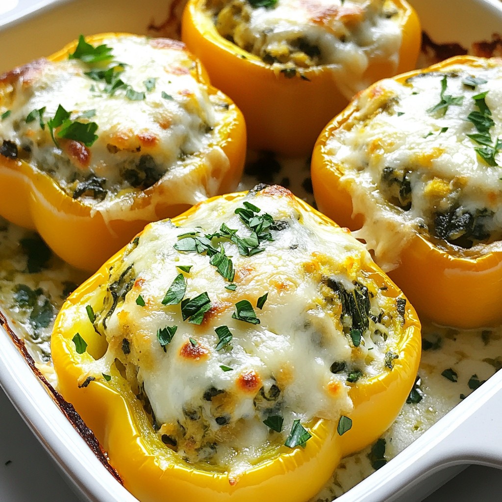 Spinach Artichoke Stuffed Peppers Tasty and Simple Recipe