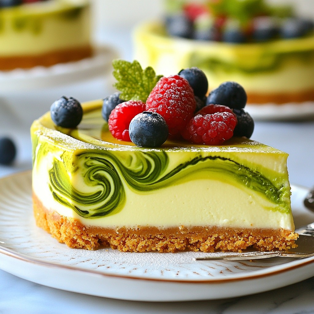 Matcha Swirl Cheesecake Delightful Creamy Dessert