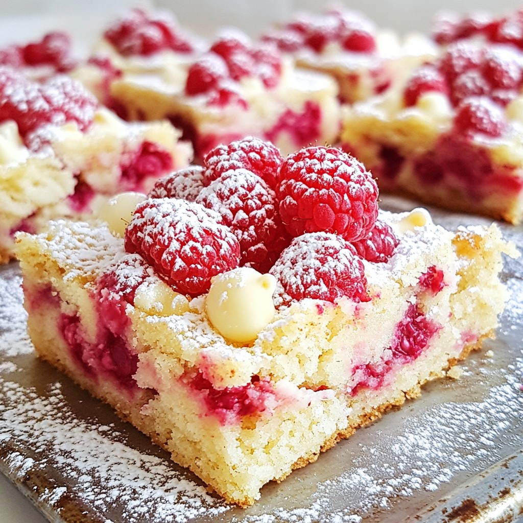 Raspberry White Chocolate Blondies Divine Dessert Treat