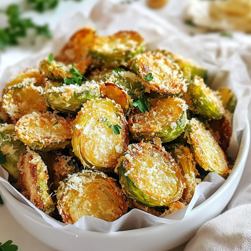 Garlic Parmesan Brussels Sprout Chips Crispy Snack Delight