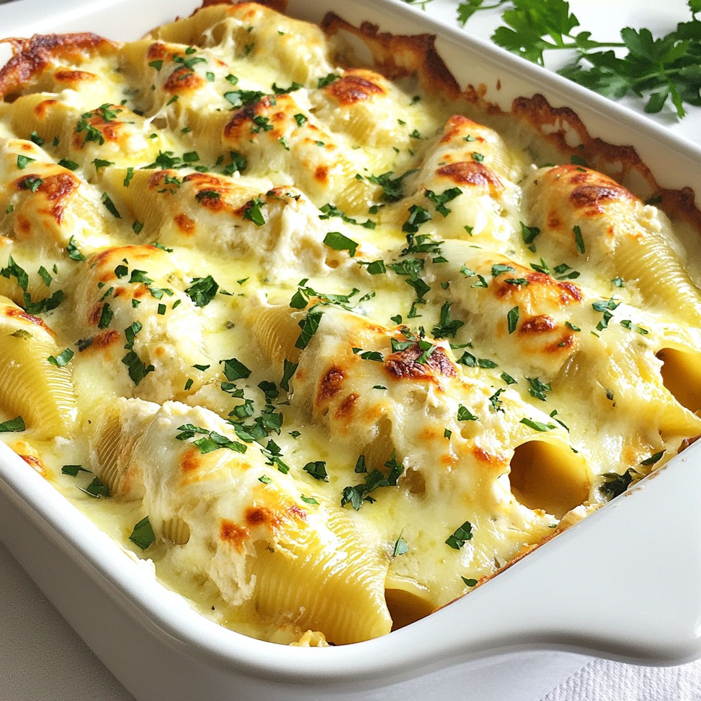 Chicken Alfredo Stuffed Shells Tasty Dinner Recipe