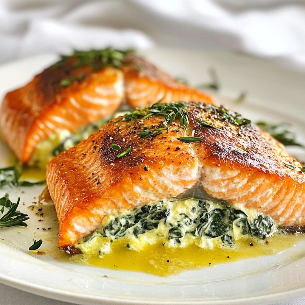 Creamy Spinach Stuffed Salmon Flavorful and Easy Dish