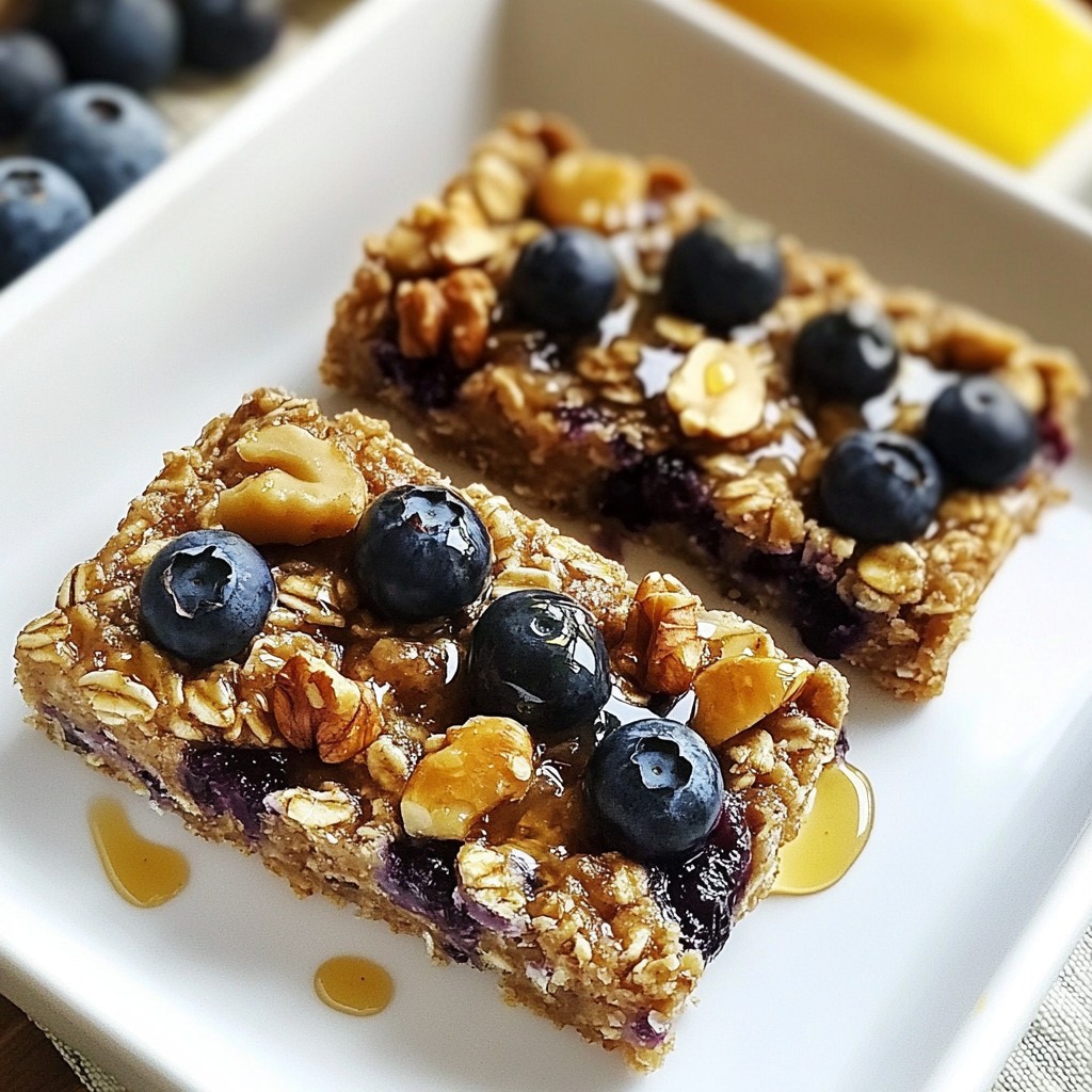 Blueberry Oatmeal Breakfast Bars Healthy and Tasty Snack
