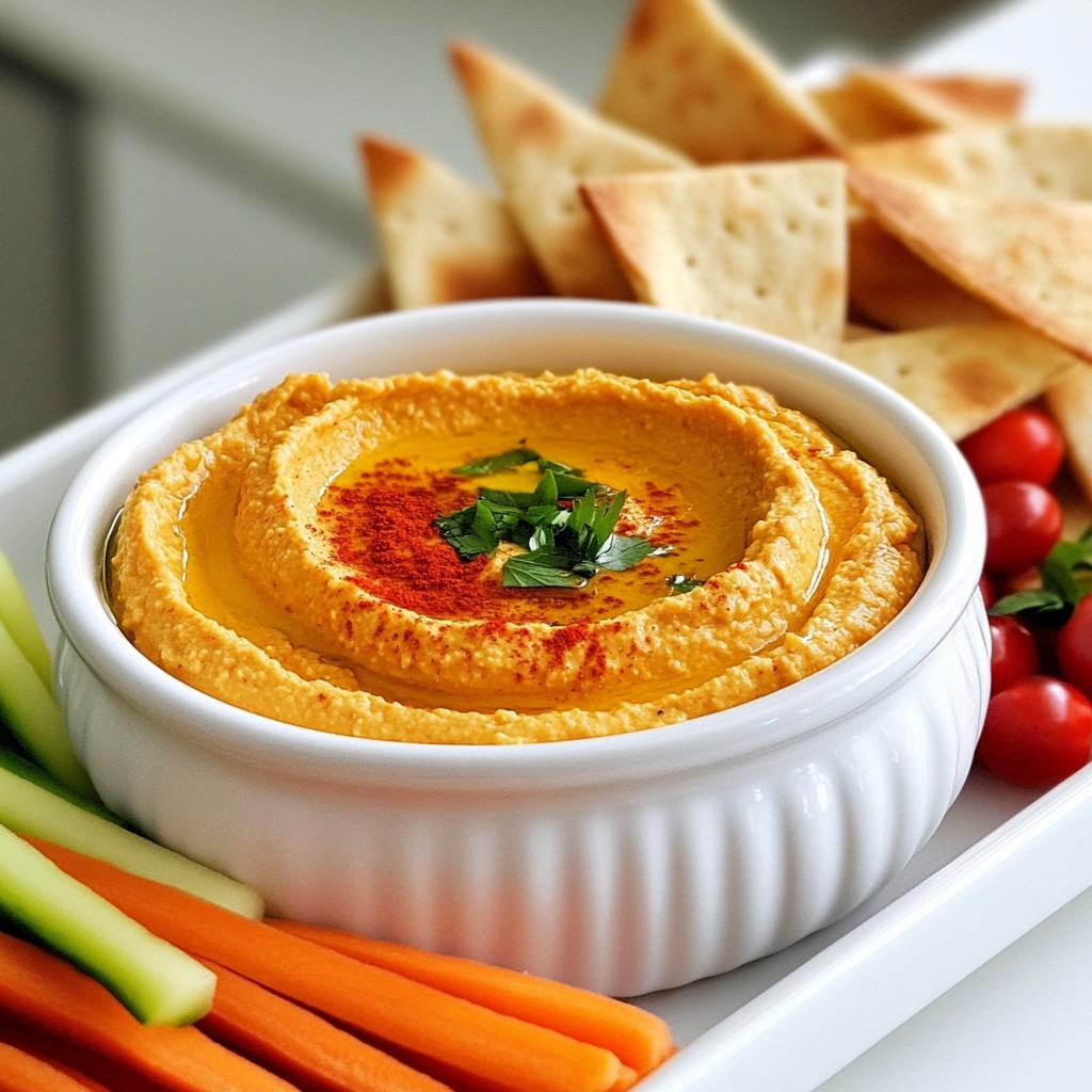 Roasted Red Pepper Hummus Flavorful and Simple Dip