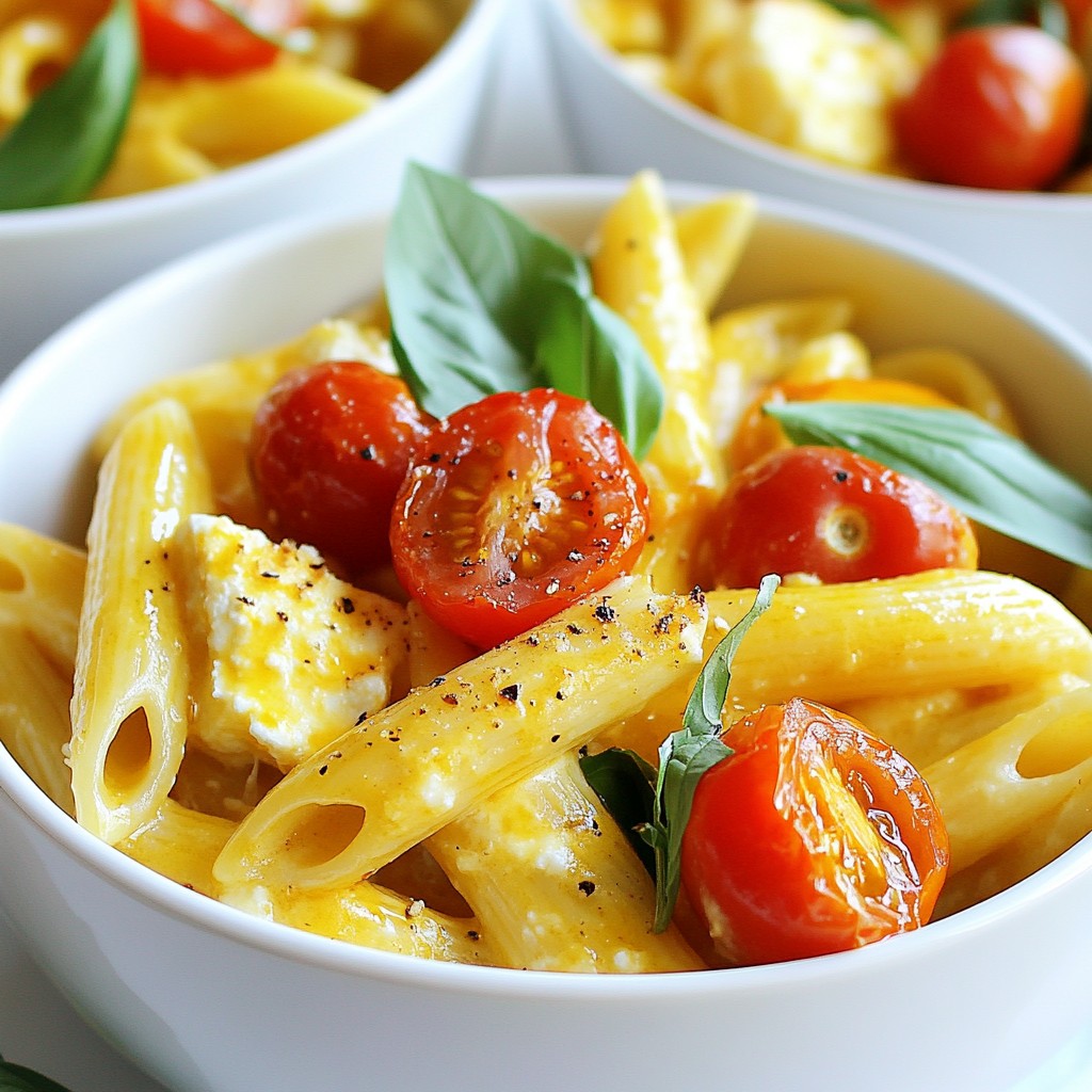 Baked Feta Pasta with Cherry Tomatoes Delightfully Easy