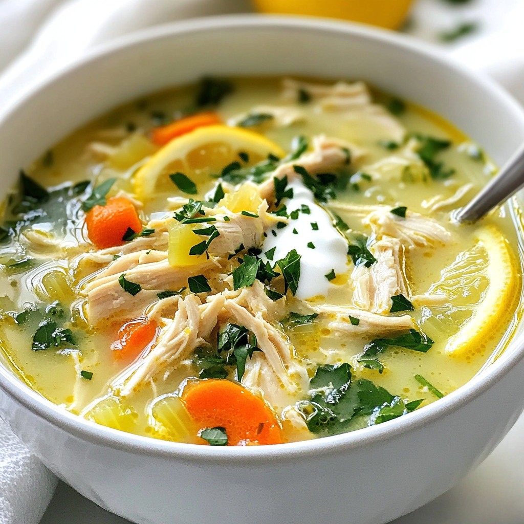 Creamy Greek Lemon Chicken Soup Tasty Comfort Bowl